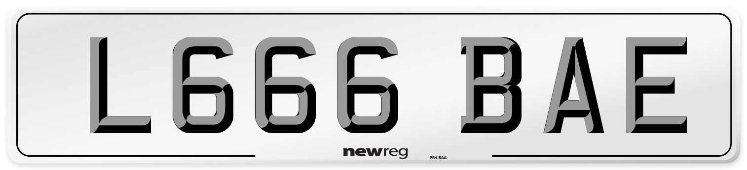 L666 BAE Number Plate from New Reg